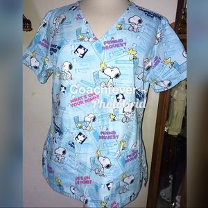 SNOOPY & WOODSTOCK Scrub Top XS